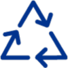 Icône du symbole de recyclage avec trois flèches en triangle.  